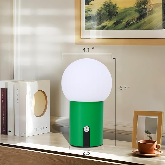 Small Night Lights for Kids, 6.7" Rechargeable Table Lamp 4000mAh Battery Cordless Table Lamps Brightless Control Cactus Cute Night Light, Soft Night Lights for Bedroom, Gift for Children, Baby Gift