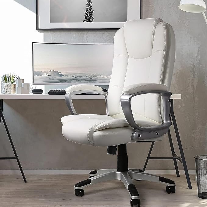OFIKA Home Office Chair, 400LBS Big and Tall Chair Heavy Duty Design, Ergonomic High Back Cushion Lumbar Back Support, Computer Desk Chair, Adjustable Executive Leather Chair with Armrest