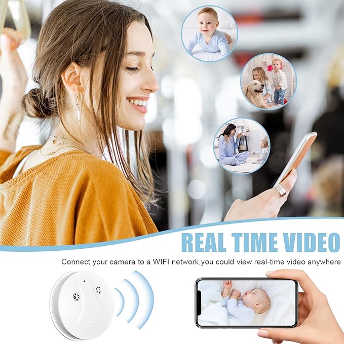Smoke Detector Hidden Camera Spy Camera Nanny Cam for Home, Office and Business Security with Wi-Fi HD 1080P Connectivity