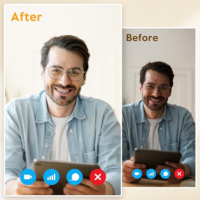 Video Conference Lighting for Zoom Meeting, Ring Light for Desk with Flexible Stand, 30 Light Modes Desk Lamps for Home Office, Desk Light & Memory Function for Zoom Lighting, Video Streaming, Drawing