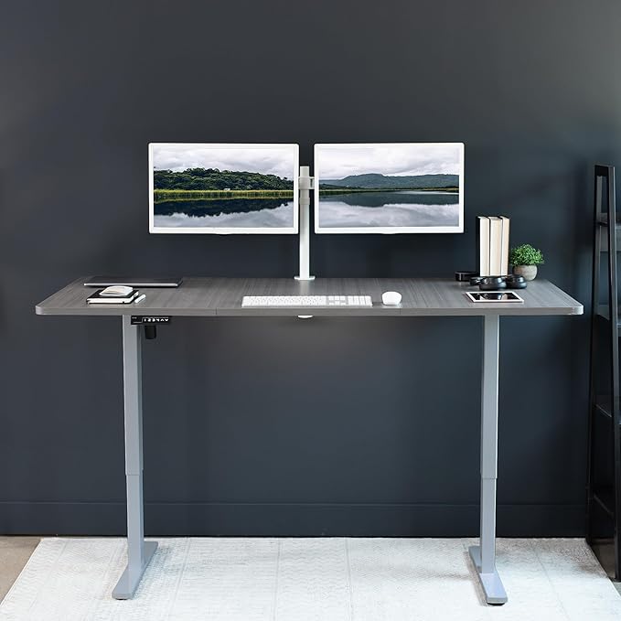 VIVO Electric 71 x 36 in Standing Desk, Memory Height Adjustment, 1B Series, Dark Gray Top Gray Frame, DESK-KIT-1G7G-36