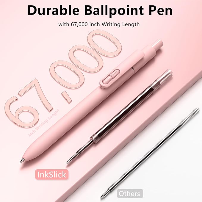 9 Pcs Black Ballpoint Pens - 1.0mm Medium Point Smooth Writing Black Ink Ball Point Pens | High-end Long Lasting Retractable Pen for School, Home, Office (6 Pens with 3 Refills)