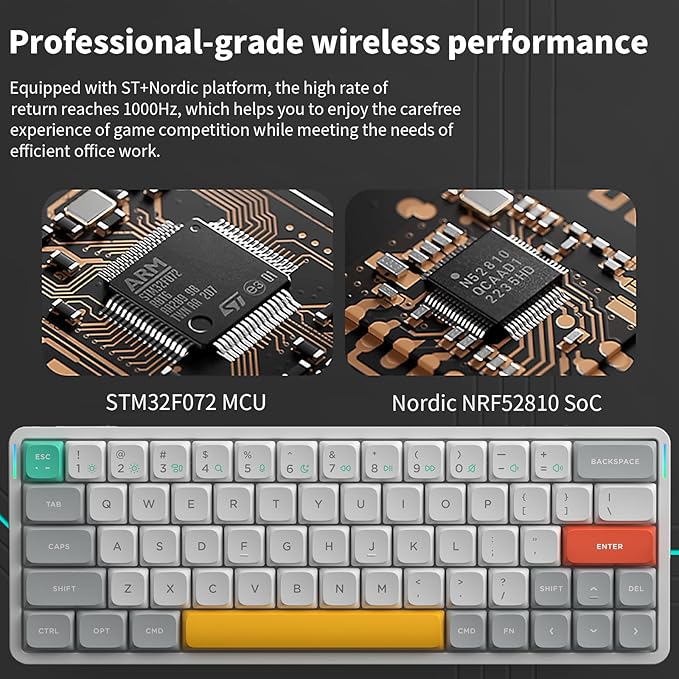 NuPhy Air60 V2 Portable Wireless Keyboard 60% Low Profile Mechanical Keyboard Support QMK/VIA Compatible with windows/mac OS/Linux Supports Bluetooth 5.1/2.4GHz/wired (USB-C) White-Gateron Moss Switch