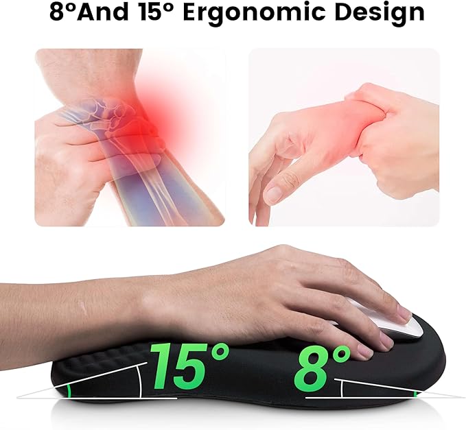 MEKASS Ergonomic Mouse Pad and Keyboard Wrist Rest Set, Super Soft Memory Foam Desk Wrist Support for Computer Keyboard, Non-Slip Arm Palm Rests Cushion for Typing Gaming Office (Blue Sun and Moon)