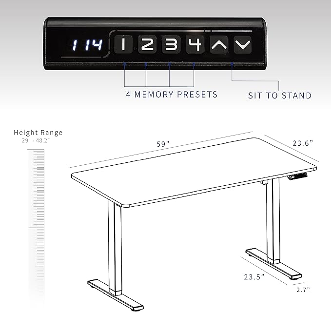 VIVO Electric Dry Erase 60 x 24 in Standing Desk, Memory Height Adjustment, 1B Series, White Marble Pattern Top, White Frame, DESK-KIT-1W6WM