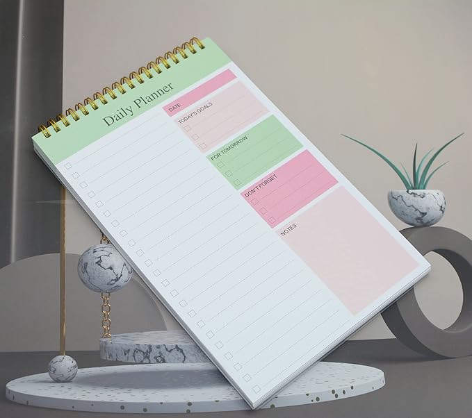 Undated to Do List Notepad Notebook Daily Planner 80 Sheets 6.5'' x 9.8'' Checklist Productivity Organizer for Work Academic Planner, Things to Do List Planner (Green)