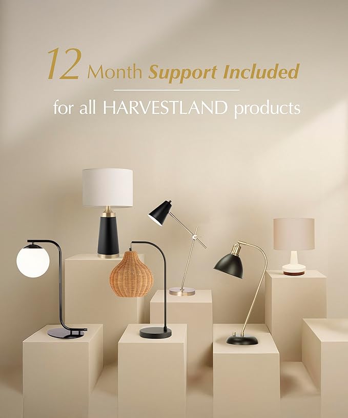 HarvestLand Noah Black Standing Lamp – Adjustable Floor Reading Lamps Over Chair with Solid Base, Reading Floor Lamp, Black Floor Lamp for Living Room and Bedroom, Library Décor, Rustic Floor lamp