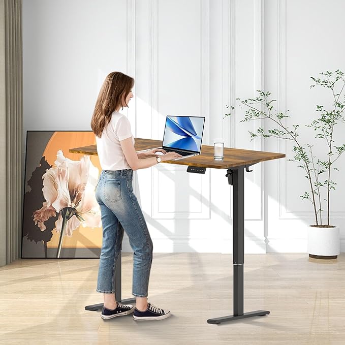 Standing Desk Frame Electric Adjustable Legs, Stand up Desk Frame Workstation Desk Base, Adjustable Standing Desk Legs, 3 Memory Height Settings, with Cable Management Tray, Headphone Hook