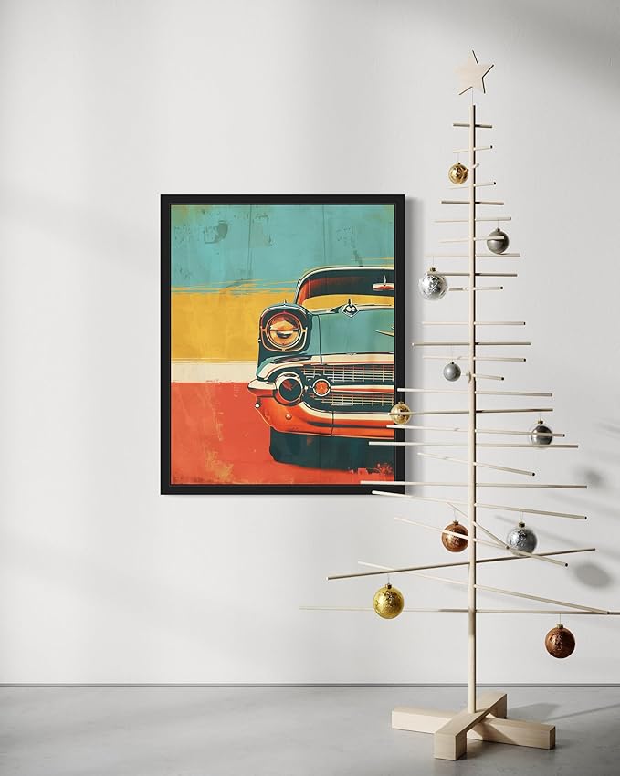 Vintage Car Pop Art Poster Print, Vintage Retro Wall Art Decor Paintings Classic Artwork for Bedroom Living Room Decorations. 43 (Vintage Car, 16 x 20 inches, Unframed)