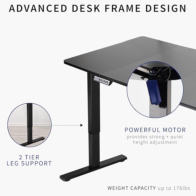 VIVO Electric 71 x 36 in Standing Desk, Memory Height Adjustment, 1B Series, White Top White Frame, DESK-KIT-1W7W-36