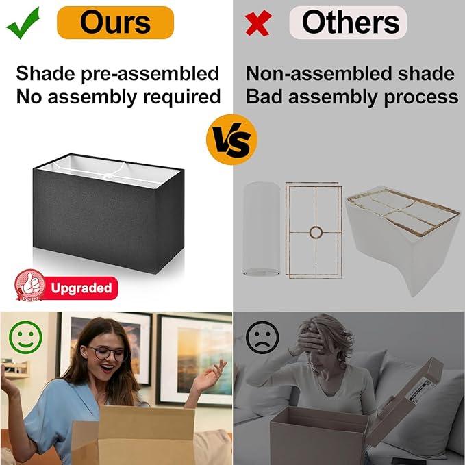 Lynnoland 21" Set of 2 Bedside lamp with USB A+C & AC Outlets, Touch Control 3-Way Dimmable Nightstand Lamps for Bedroom Living Room Office Reading, Black Shade Touch Lamps, 3000K LED Bulbs Included