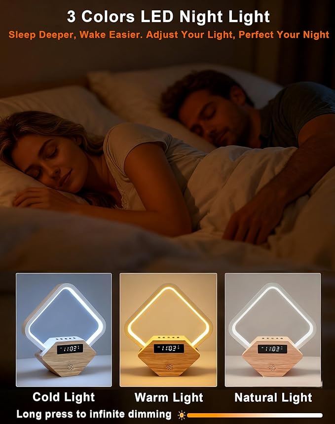 White Noise Sound Machine with Sunrise Alarm Clock,Wake Up Light for Heavy Sleepers Adults Baby,15 Soothing Sounds Smart Sleep Aid, Dimmable Night Light with Dual USB Charger,Gift for Kid Baby Mom Dad