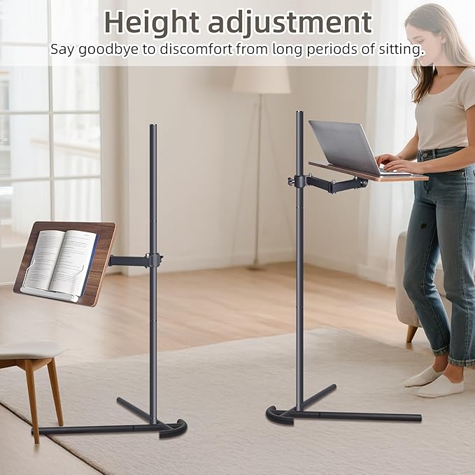 Laptop Stand for Couch, Height Adjustable Laptop Tray Tablet Book Stand for Reading in Bed, Compatible with Ipad Pro 12.9 Inch, Surface Laptop, Ipad Air, iPad mini,MacBook Pro/Air