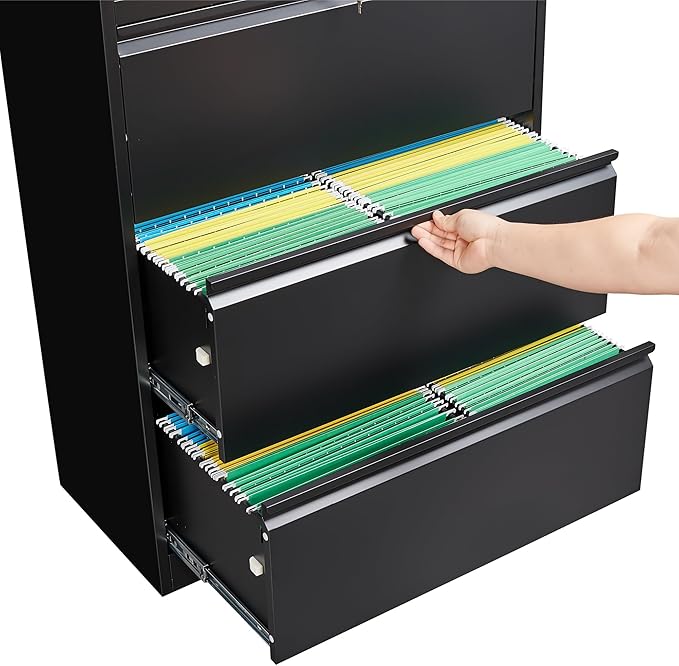 SISESOL 3 Drawer Lateral File Cabinet with Lock and Shelf,White Filing Storage Cabinet with Doors,Locking Metal Storage Cabinets with Drawers for Home,Office,Garage,School,Fit A4/Letter/Legal File
