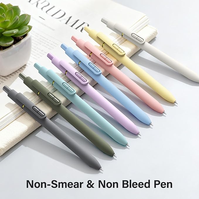 inkipen- 8 Pack Pens, Gel pens Black Ink, Fine Point(0.5mm),Quick-Drying Smooth Writing,School and Office Supplies