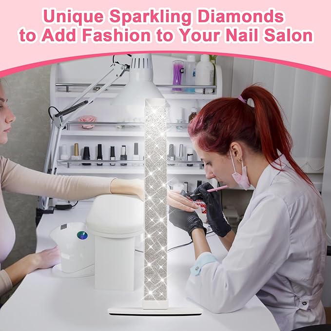 Upgraded Half Moon Light with Phone Holder, 29in Foldable Half Moon Light for Nail Desk, Nail Table Lamp with Stepless Dimming & Color Temperature (Large-29In)