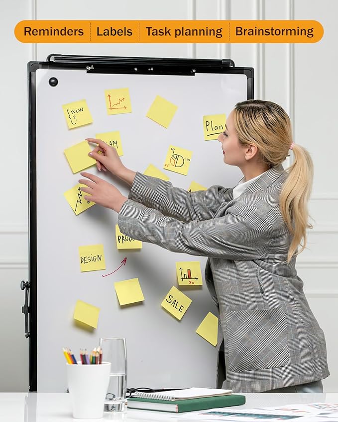 Sticky Notes 3x3 in 3600 Sheets 48 Pads Yellow Self-Stick Memo Pads Clean Removal Durable Adhesive for Office School Home 75 Sheets/pad