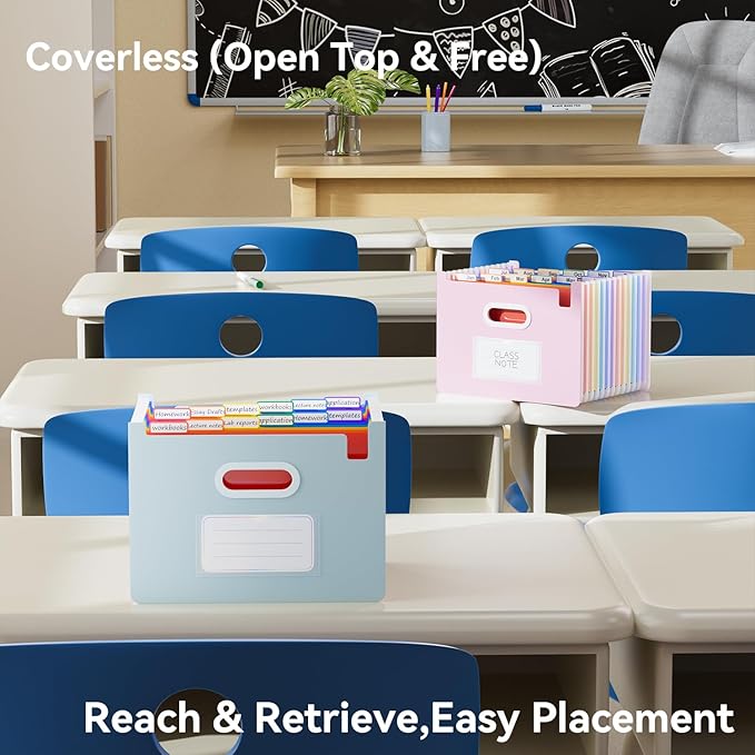 ThinkTex Accordion File Organizer, 12 - Pocket Expanding File Folders Upright & Open Top,for Paper Receipts, Bills&Taxes Organizer, Letter/A4 Size for School, Office, Home with tab-Pinkish Purple