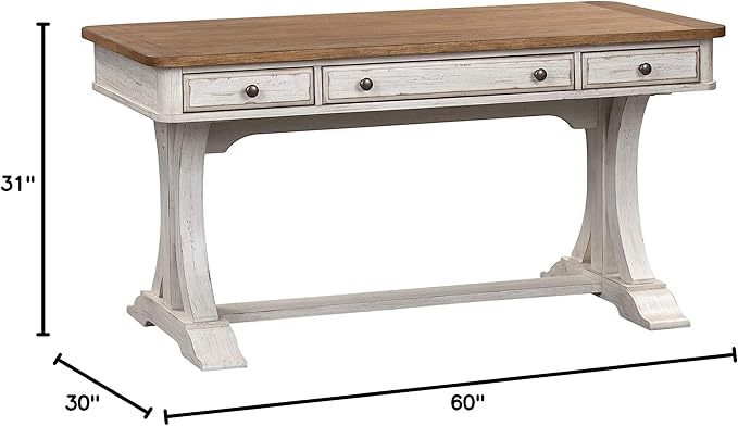 Liberty Furniture Industries Farmhouse Reimagined Writing Desk, W60 x D30 x H31, White