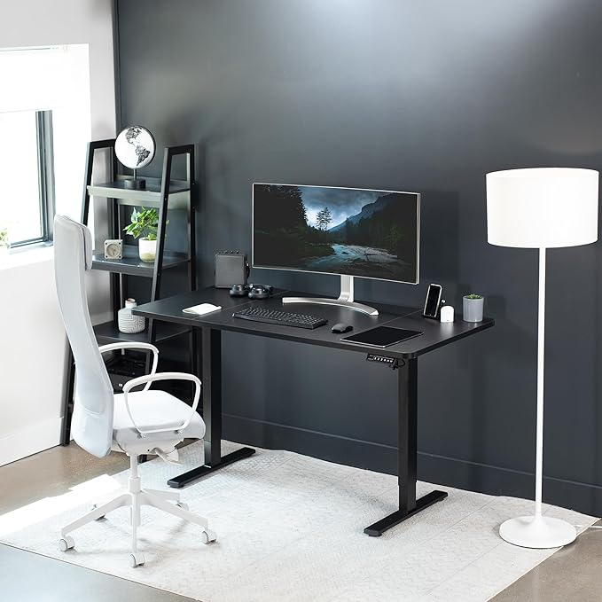VIVO Electric 60 x 30 in Standing Desk, Memory Height Adjustment, 1B Series, Black Top Black Frame, DESK-KIT-1B6B-30