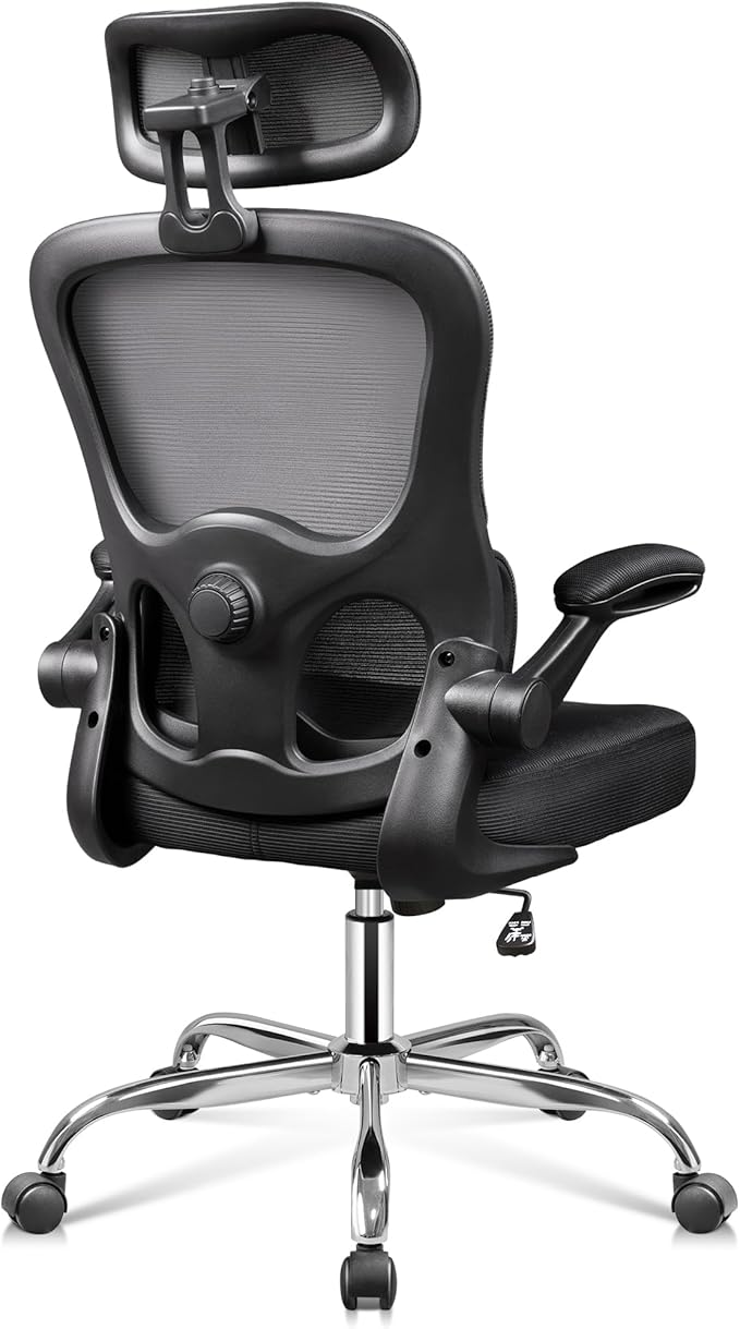 DEVAISE Office Chair, Breathable Black Mesh Elegance with Ergonomic Comfort for Professionals & Gamers
