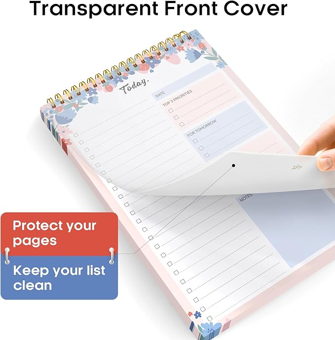 To Do List Pad - To Do List Notebook for Work with 52 Sheets, Undated Daily Planner Perfect for Daily Tasks and Goal Setting, To Do List Notepad Suitable for Office, Home and School - Spring Blossom