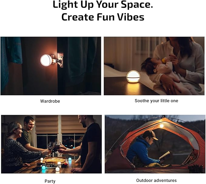 OLIGHT Sphere Smart Night Light, 75 lumens Stepless Dimming Table Lamp with Remotely APP Control, Magnetic Rechargeable RGB Ambient Lighting for Sleeping, Reading, and Relaxation