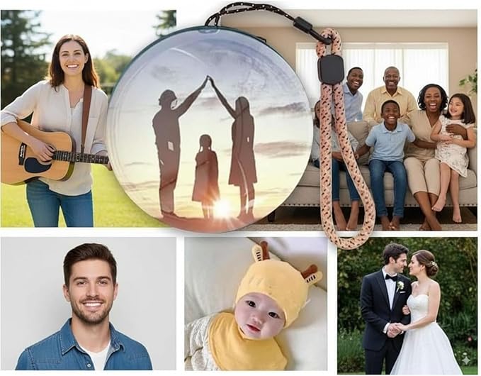 Memory Orb Custom Video Sphere Lamp, 3D Crystal Ball Video Player with Led Light, DIY Video Displaysphere, Customized Gift for Couples, Pets, Memories, Anniversary, Birthday (White,Upgraded)