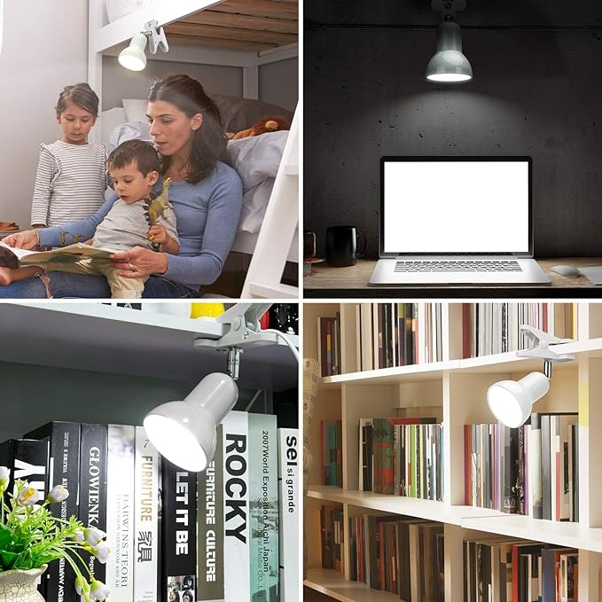 RONG&LAN Clip lamp,360° Rotation Clip on Lamp Portable Book Reading Light,Clamp on Desk/Table/Bunk Bed/Cupboard Home Lighting, (Desk lamp,Seven Colors for Your Choice) (Green)