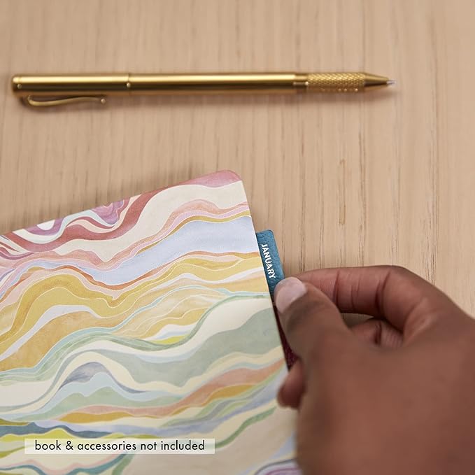 Vegan Leather Colorful + Metallic Foil Mini 12 Month Adhesive Tabs for Folders, Pages. Organize Your Files, Books and Agenda's with These Sticky January Through December File Tabs - Erin Condren