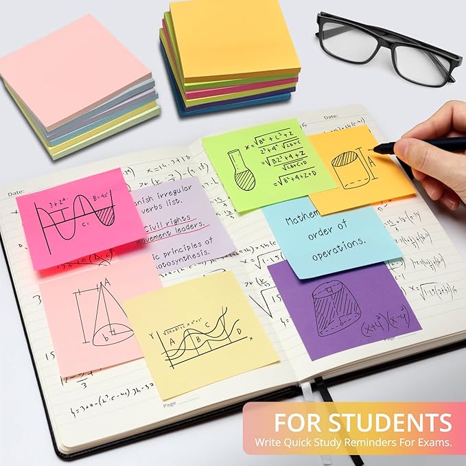 Pop Up Sticky Notes, 36 Pads, 3x3 inches, Soft Pastel Self-Stick Note Pads, Perfect for Office, Study, and Daily Life Organization - Soft Pastel