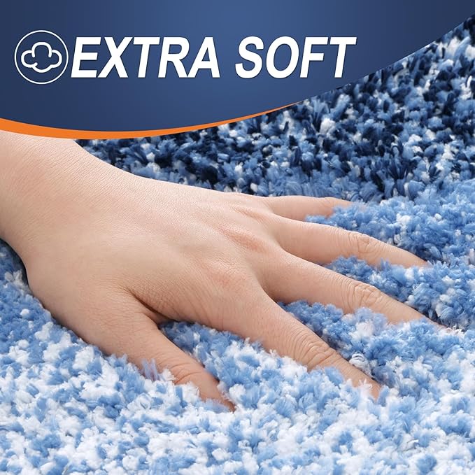 OLANLY Bathroom Rugs Mat 30x20, Extra Soft Absorbent Microfiber Bath Rugs, Rubber Backing, Quick Dry, Machine Washable Bath Mats for Bathroom Floor, Tub and Shower, Home Decor Accessories, Navy