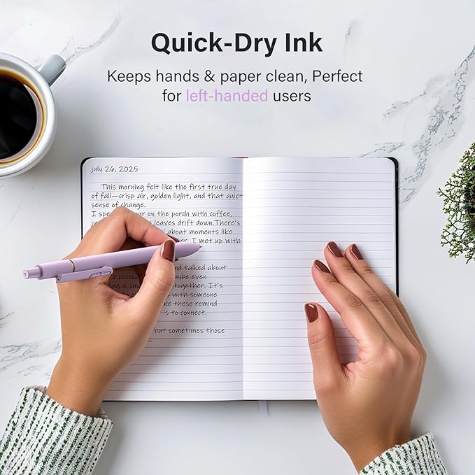 inkipen- 8 Pack Pens, Gel pens Black Ink, Fine Point(0.5mm),Quick-Drying Smooth Writing,School and Office Supplies