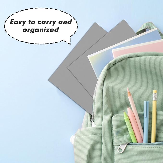 Two Pocket Folders, RAZCC 50 Pack 2Pocket Folders Fit Letter Size Paper, Paper Folders with Pockets for School Office Business Home, Grey, Gray