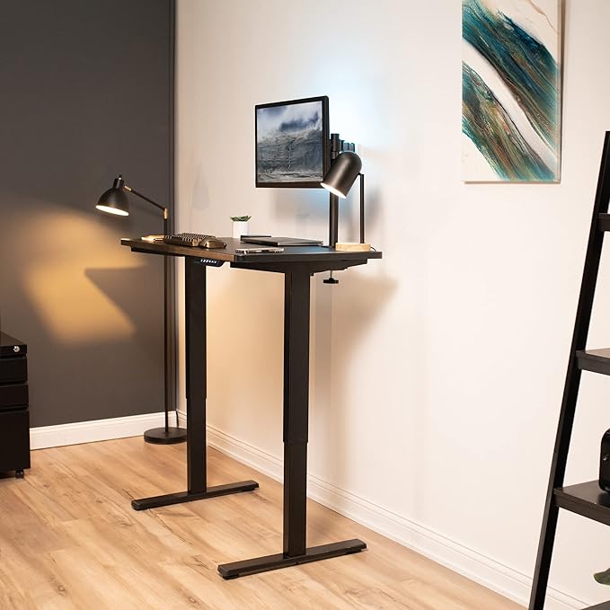 VIVO Electric 43 x 24 in Standing Desk, Memory Height Adjustment, 1B Series, One-Piece White Top, White Frame, DESK-KIT-1W4W