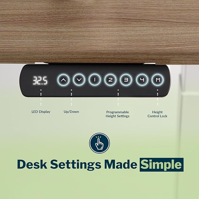Vari ComfortEdge 40x26 Inch Adjustable Standing Desk – Small Electric Sit Stand VariDesk for Apartment, Bedroom, or Home Office + Beveled Edge, Tool-Free Assembly (Walnut)