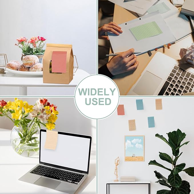 24 Pack Lined Sticky Notes 4X6 in Self Sticky Note Pads Colorful Post Stickies for Office, Home, School, Meeting, 50 Sheets/pad, Morandi