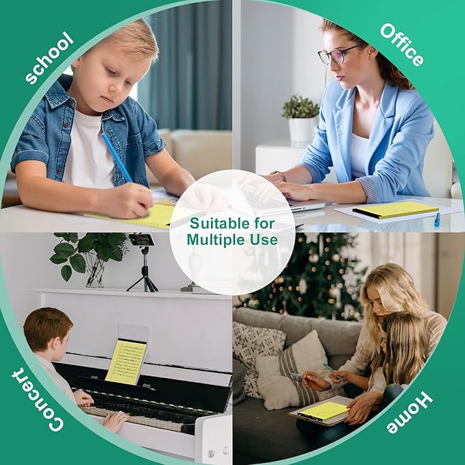Legal Pads 5x8 Inch, 4 Pack, Narrow Ruled, 5x8 Yellow Legal Pad, Mini Double-Sided Printing Notepad Perforated Note Pads 5x8" Lined Paper, Lined Writing Pads for Office Home School, 30 Sheet/Pad