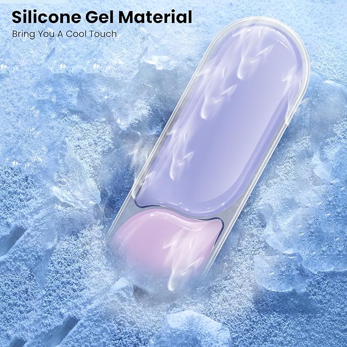 TECKNET Clear Gel Wrist Rest for Computer Keyboard, Ergonomic Gel Keyboard Wrist Rest Set for Typing Pain Relief, Comfortable Silicone Wrist Support Pad for Office/Computer/Laptop/Gaming, Purple