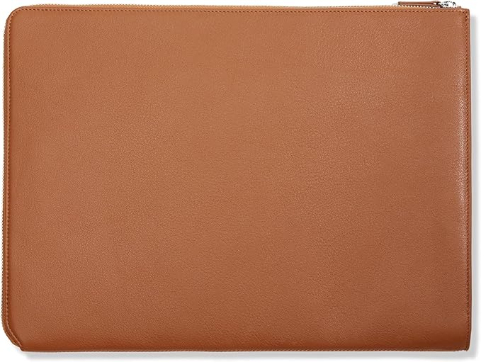 Leatherology Cognac Leatherolgy Zippered Document Holder with Interior Pocket for Tablet