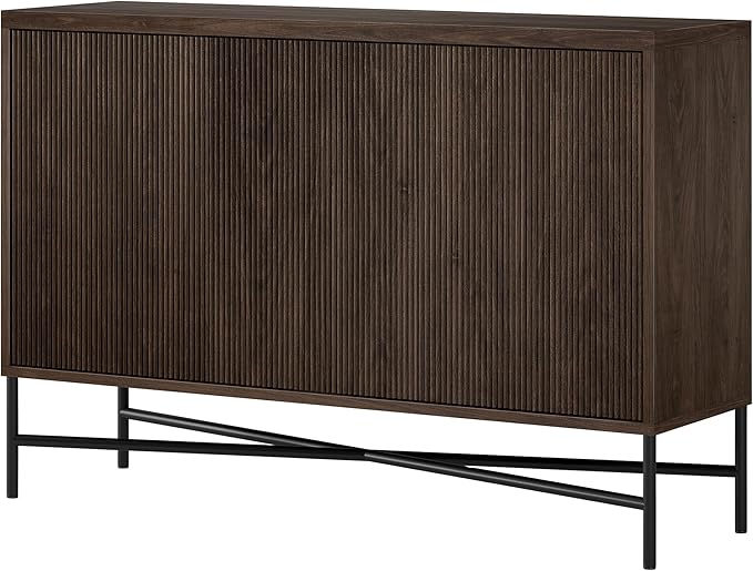 Henn&Hart 48" Wide Rectangular Buffet Table in Warm Brown, for Home, Living Room, Bedroom, Entertainment Room, Office