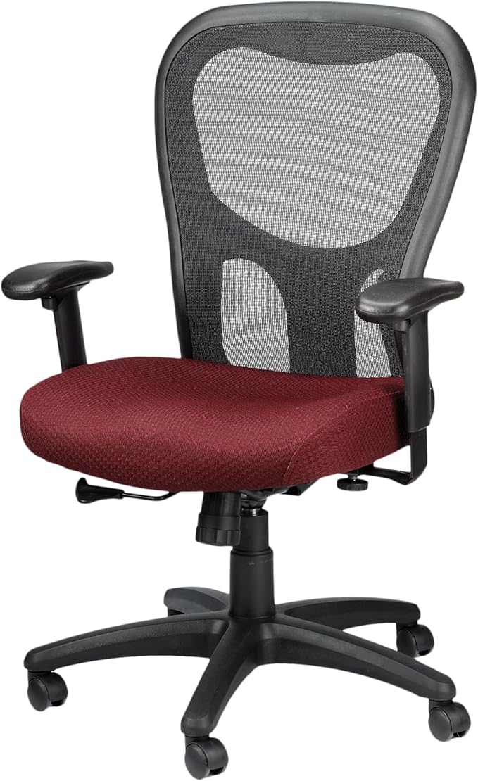 Tempur-Pedic TP9000C Mesh Swivel Task Chair with Tempur Material, Cooling Gel Layer, Adjustable Armrests, and Lumbar Support, Burgundy