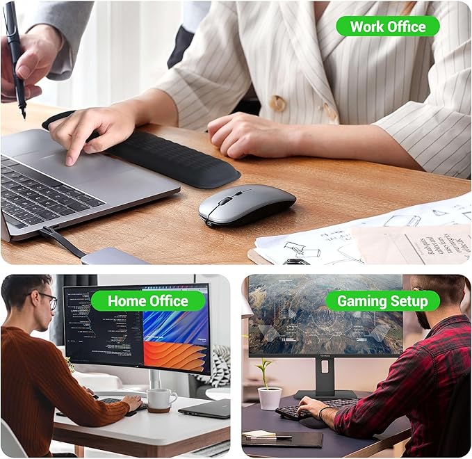 MEKASS Keyboard Wrist Rest, Soft Memory Foam Wrist Support for Keyboard, Keyboard Hand Rest Pad for Wrist Pain Relief, Keyboard Wrist Guard for Long Hours of Work, Gaming, Studying(Gray)