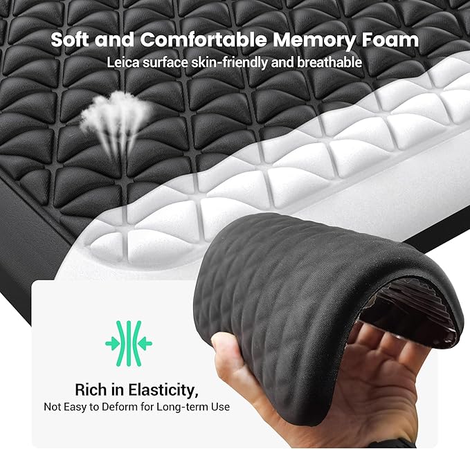 MEKASS Elbow Pad for Desk Large Size Elbow Rest with Memory Foam & Non-Slip Base Relieve Elbow Pain for Office Typing Gaming Car (2pcs)