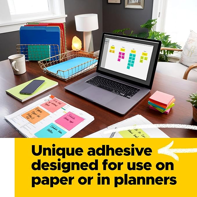 Post-it Pop-up Notes, 3x3 in, 12 Pads, America's #1 Favorite Sticky Notes, Poptimistic, Bright Colors, Clean Removal, Recyclable