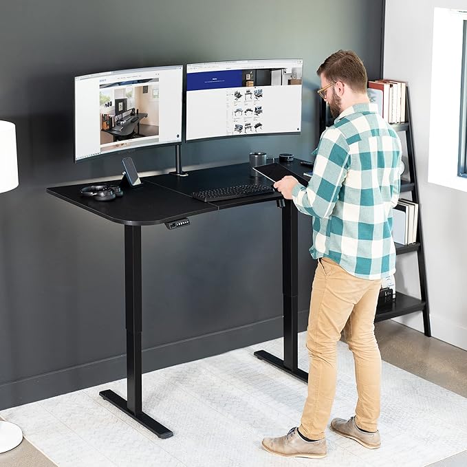 VIVO Electric 63 x 32 in Standing Desk, Memory Height Adjustment, 1B Series, Black Top Black Frame, DESK-KIT-1B1B