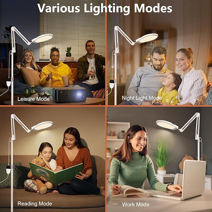 Light Therapy Lamp & Sun Lamp - 5 Adjustable Brightness,10000 Lux Shell Therapy Light Floor Lamp with Controllers/Timer for Living Room, Bedroom, Office