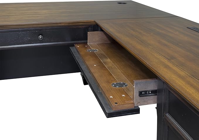 Martin Furniture Hartford L-Shaped Desk, Brown