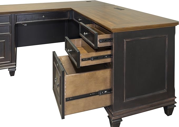 Martin Furniture Hartford L-Shaped Desk, Brown