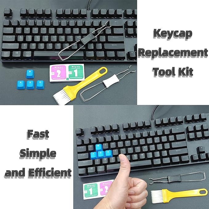 Keycap Puller Switch Pluller with Keyboard Cleaning Brush for Mechanical Keyboard, Stainless Steel Key Removal Tool